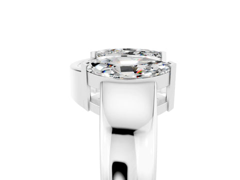 White gold Marquise Moissanite Open Band Ring with Tension Setting_11