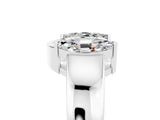 White gold Marquise Moissanite Open Band Ring with Tension Setting_11