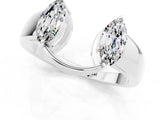 White gold Marquise Moissanite Open Band Ring with Tension Setting_7