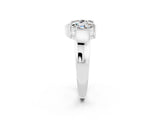 White gold Marquise Moissanite Open Band Ring with Tension Setting_8