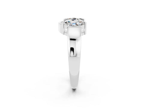 White gold Marquise Moissanite Open Band Ring with Tension Setting_8