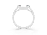 White gold Marquise Moissanite Open Band Ring with Tension Setting_9