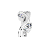 White gold Marquise Moissanite Twisted Band with Prong Setting_11
