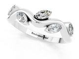 White gold Marquise Moissanite Twisted Band with Prong Setting_7