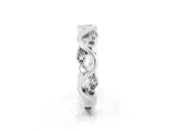 White gold Marquise Moissanite Vine Eternity Band with Bezel Setting_20
