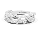 White gold Marquise Moissanite Vine Eternity Band with Bezel Setting_29