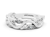 White gold Marquise Moissanite Vine Eternity Band with Bezel Setting_30