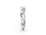 White gold Marquise Moissanite Vine Eternity Band with Bezel Setting_43