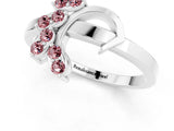 White gold Marquise Morganite Cluster Bypass Ring with Prong Setting_7