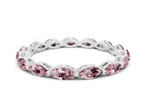 White gold Marquise Morganite Eternity Band with U-Prong Setting_12