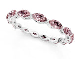 White gold Marquise Morganite Eternity Band with U-Prong Setting_13
