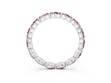 White gold Marquise Morganite Eternity Band with U-Prong Setting_15
