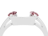 White gold Marquise Morganite Open Band Ring with Tension Setting_10