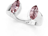 White gold Marquise Morganite Open Band Ring with Tension Setting_7