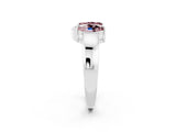 White gold Marquise Morganite Open Band Ring with Tension Setting_8