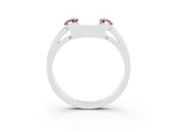 White gold Marquise Morganite Open Band Ring with Tension Setting_9