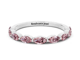 White gold Marquise Morganite Prong Set Half-Eternity Band_6