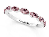 White gold Marquise Morganite Prong Set Half-Eternity Band_7