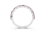 White gold Marquise Morganite Prong Set Half-Eternity Band_9