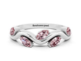 White gold Marquise Morganite Twisted Band with Prong Setting_6