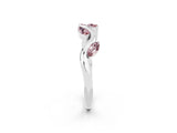 White gold Marquise Morganite Twisted Band with Prong Setting_8