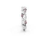 White gold Marquise Morganite Vine Eternity Band with Bezel Setting_20