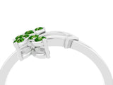 White gold Marquise Peridot Cluster Bypass Ring with Prong Setting_10