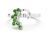 White gold Marquise Peridot Cluster Bypass Ring with Prong Setting_6