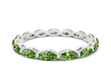 White gold Marquise Peridot Eternity Band with U-Prong Setting_12