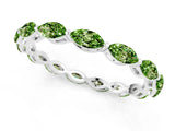White gold Marquise Peridot Eternity Band with U-Prong Setting_13