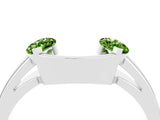 White gold Marquise Peridot Open Band Ring with Tension Setting_10