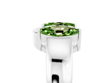 White gold Marquise Peridot Open Band Ring with Tension Setting_11