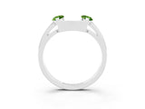 White gold Marquise Peridot Open Band Ring with Tension Setting_9