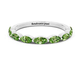 White gold Marquise Peridot Prong Set Half-Eternity Band_6