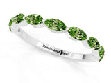 White gold Marquise Peridot Prong Set Half-Eternity Band_7