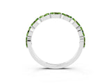 White gold Marquise Peridot Prong Set Half-Eternity Band_9
