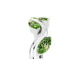 White gold Marquise Peridot Twisted Band with Prong Setting_11