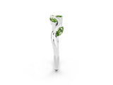White gold Marquise Peridot Twisted Band with Prong Setting_8