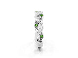 White gold Marquise Peridot Vine Eternity Band with Bezel Setting_20
