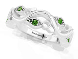 White gold Marquise Peridot Vine Eternity Band with Bezel Setting_7