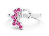 White gold Marquise Pink Sapphire Cluster Bypass Ring with Prong Setting_18