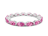 White gold Marquise Pink Sapphire Eternity Band with U-Prong Setting_72