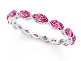 White gold Marquise Pink Sapphire Eternity Band with U-Prong Setting_73