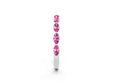 White gold Marquise Pink Sapphire Half Eternity Band with Prong Setting_20