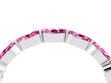 White gold Marquise Pink Sapphire Half Eternity Band with Prong Setting_22
