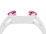 White gold Marquise Pink Sapphire Open Band Ring with Tension Setting_40