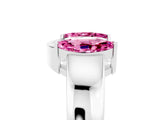 White gold Marquise Pink Sapphire Open Band Ring with Tension Setting_45