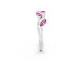 White gold Marquise Pink Sapphire Twisted Band with Prong Setting_20