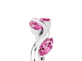 White gold Marquise Pink Sapphire Twisted Band with Prong Setting_23
