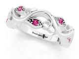 White gold Marquise Pink Sapphire Vine Eternity Band with Bezel Setting_19